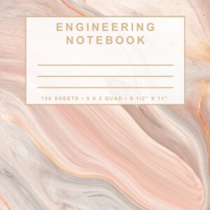Engineering Notebook: Marble Series (Gray & Pink)