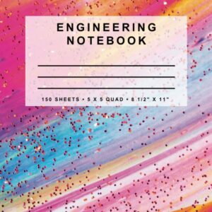 Engineering Notebook: Glitter Series (Purple & Pink Sunset)