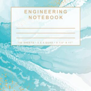 Engineering Notebook: Marble Series (Turquoise)