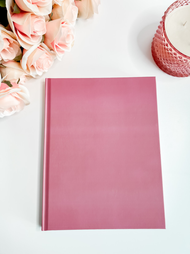 Professional engineering notebook hardcover with minimalist pink cover